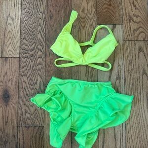 Kids Neon yellow and green dancewear